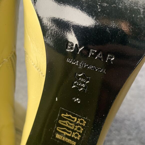 BY FAR Leather Boots High Heel Side Zip Mid Calf Made Portugal Size 40 EU / 9 US - Picture 11 of 14